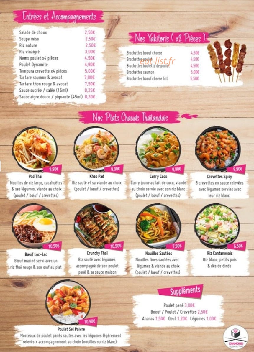 Diamond Sushi & Thaï — carte page 2