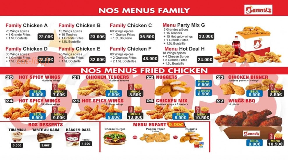 Benny's — carte page 3