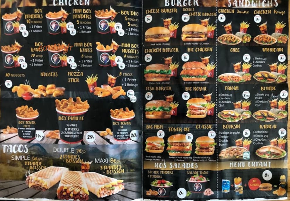 Chicken break — carte page 4