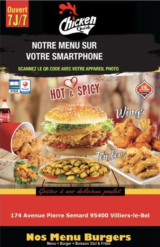 Chicken Quick — carte page 1