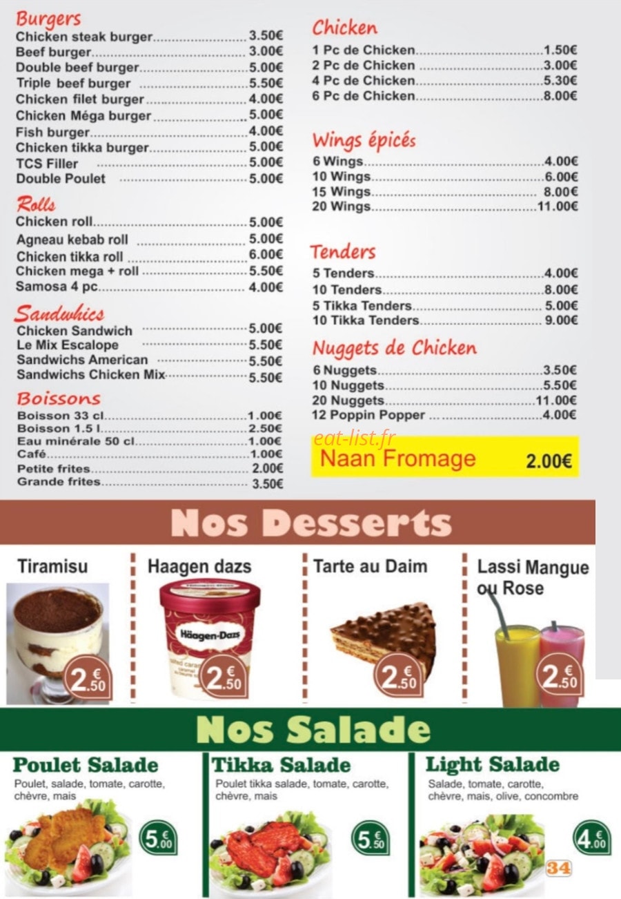 Chicken Quick — carte page 6