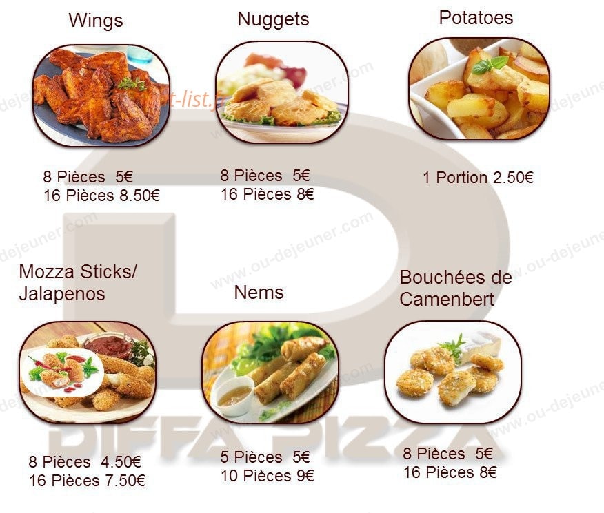 Diffa Pizza — carte page 3