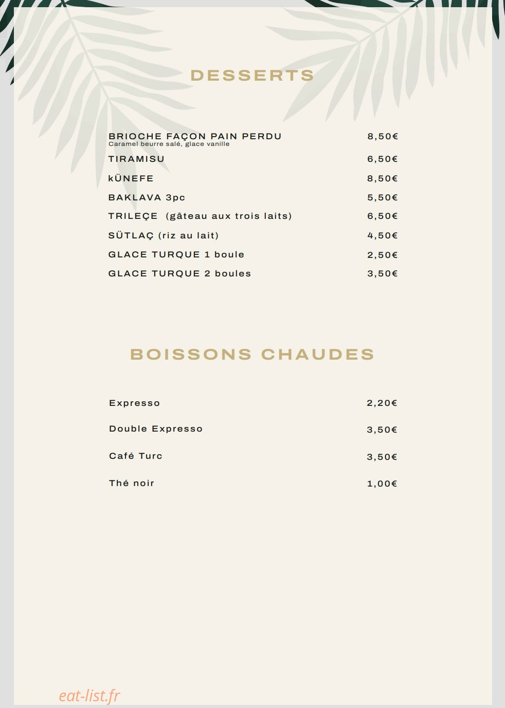 Escam Restaurant — carte page 7