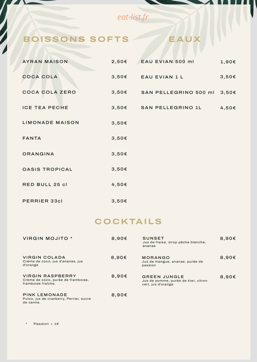 Escam Restaurant — carte page 8
