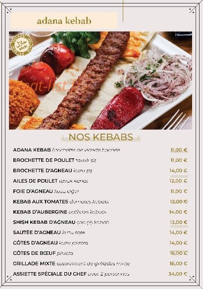 Carte et menu de Meat et grill à Villiers le Bel — Les kebabs