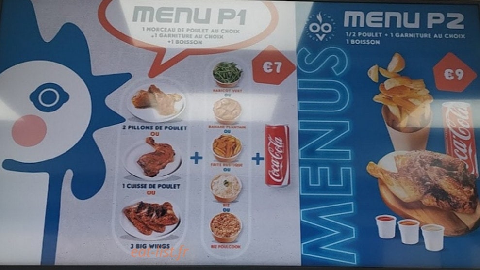 Carte et menu de Poulcook à Villiers le Bel — Les menus