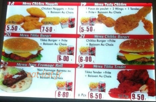 Tasty Chicken — carte page 5