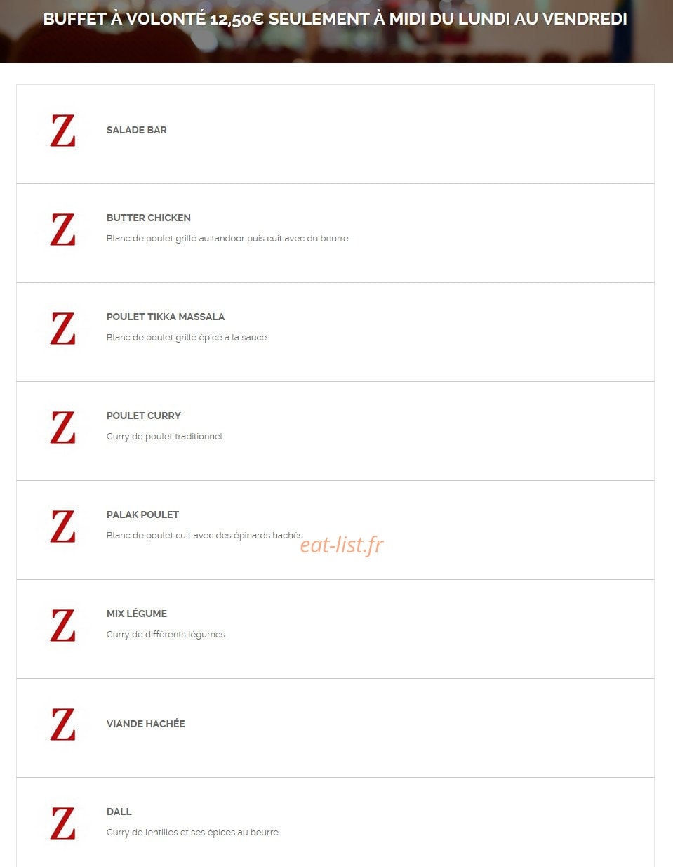 Zaiqa — carte page 5