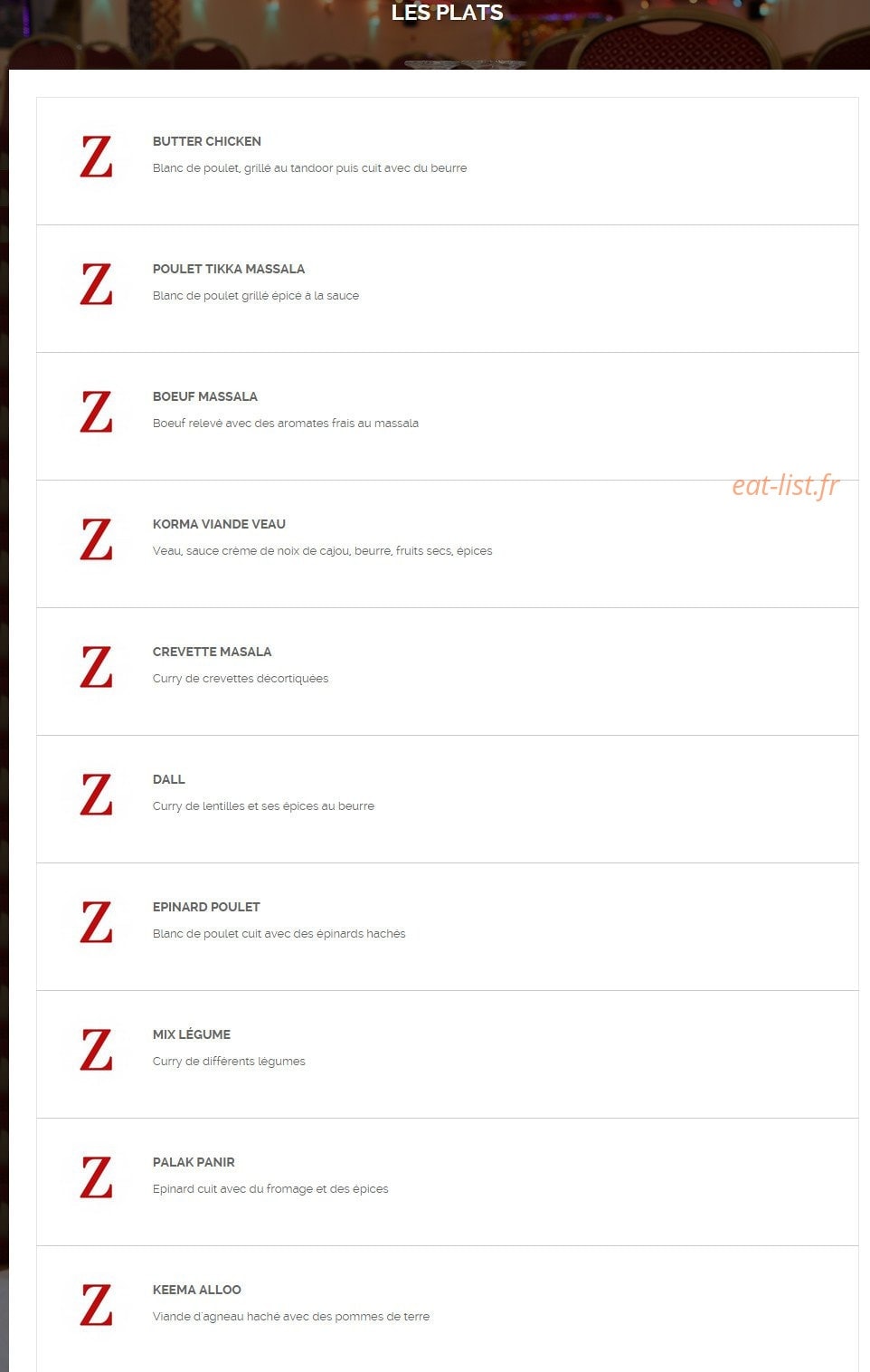 Zaiqa — carte page 2