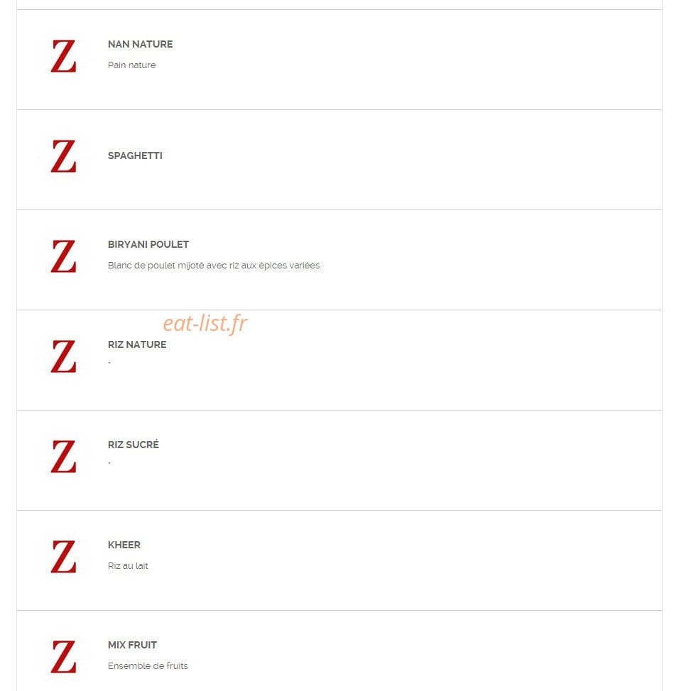 Zaiqa — carte page 6