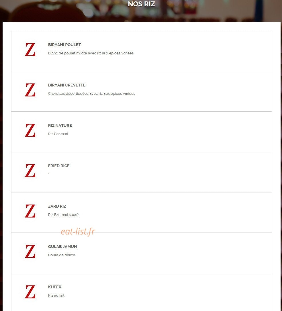 Zaiqa — carte page 3