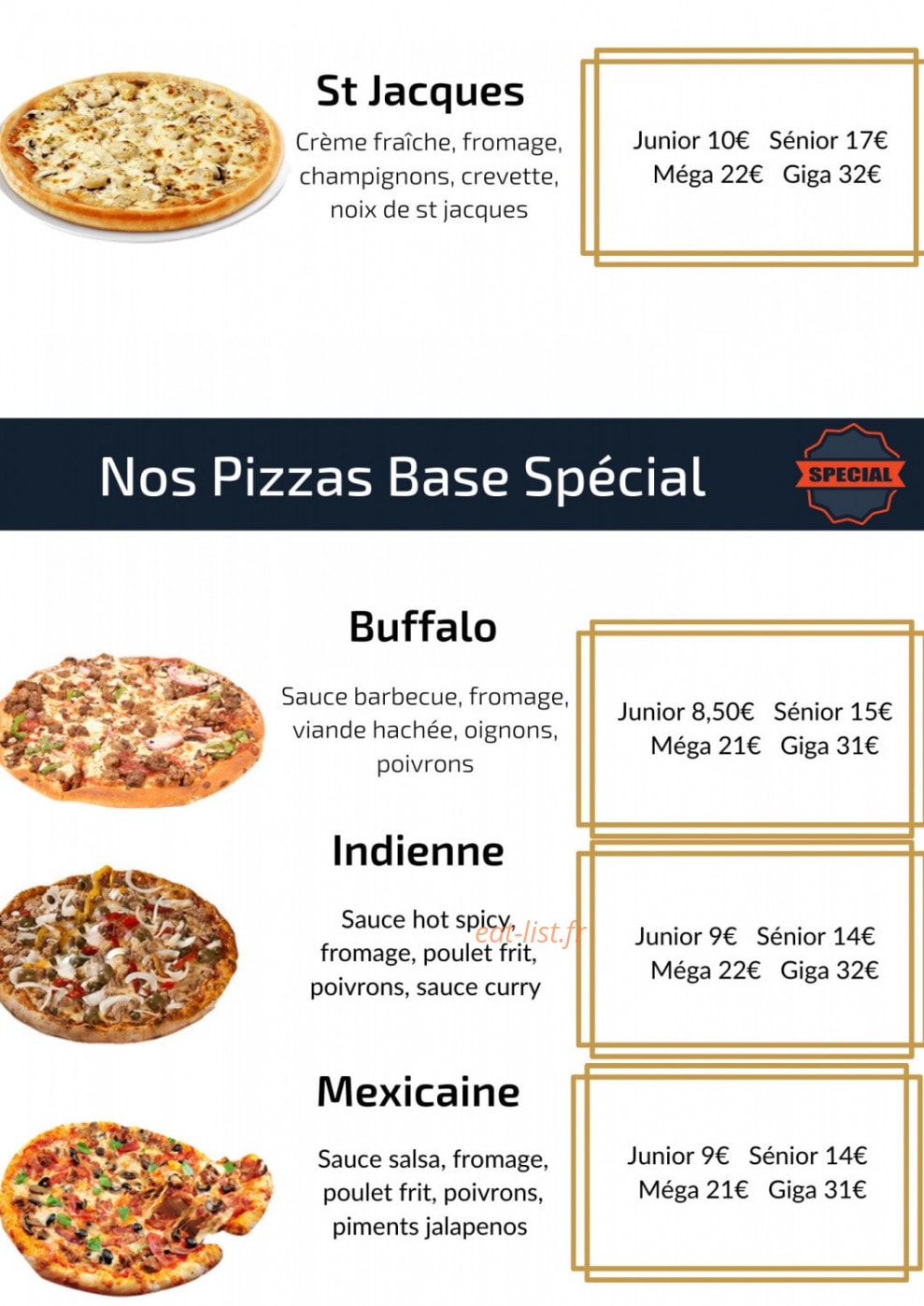 Groslay Pizza — carte page 6