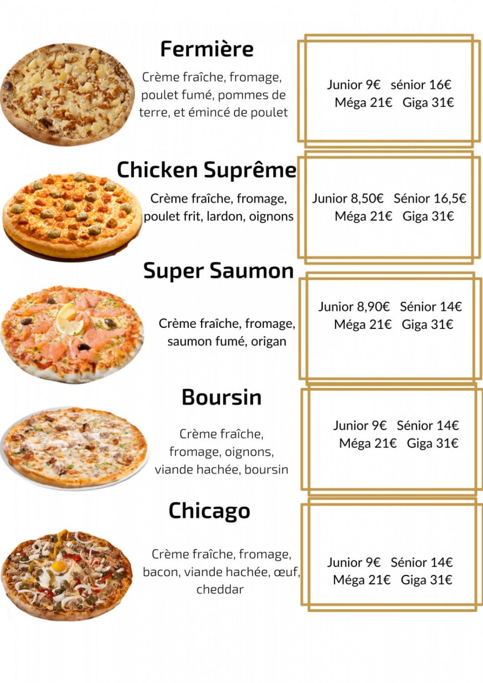 Groslay Pizza — carte page 5