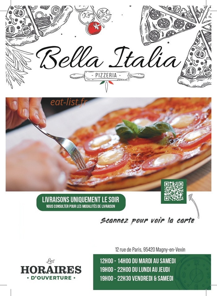 Carte et menu Bella Italia Magny-en-Vexin