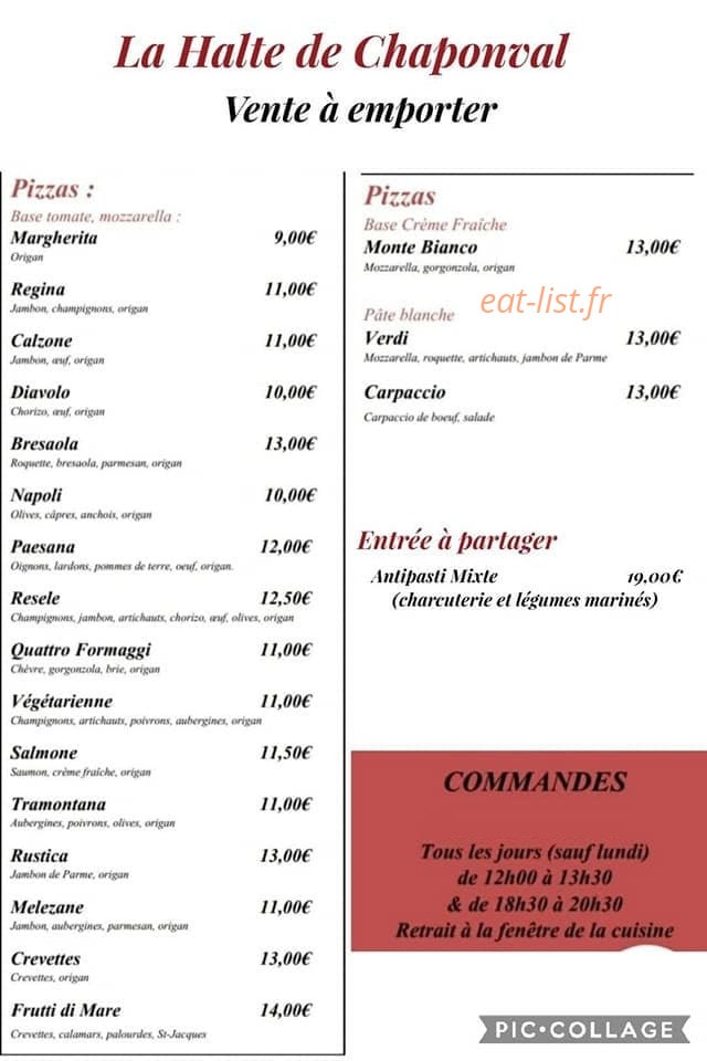 À La Halte de Chaponval — carte page 1