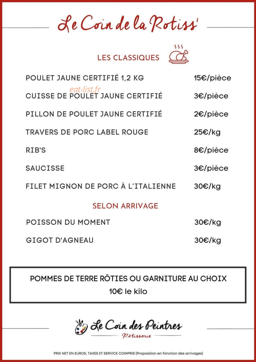 Le Coin des Peintres — carte page 1