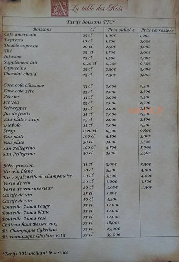 A La table des Rois — carte page 2