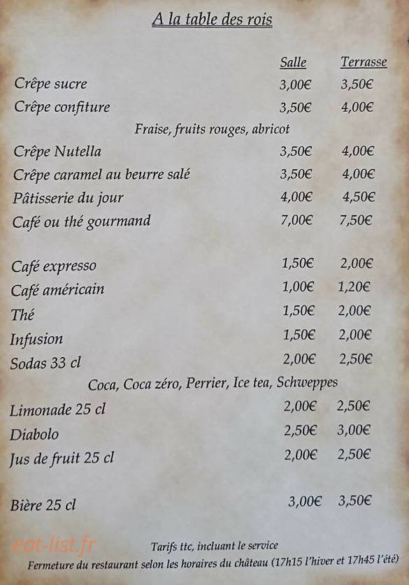 A La table des Rois — carte page 4