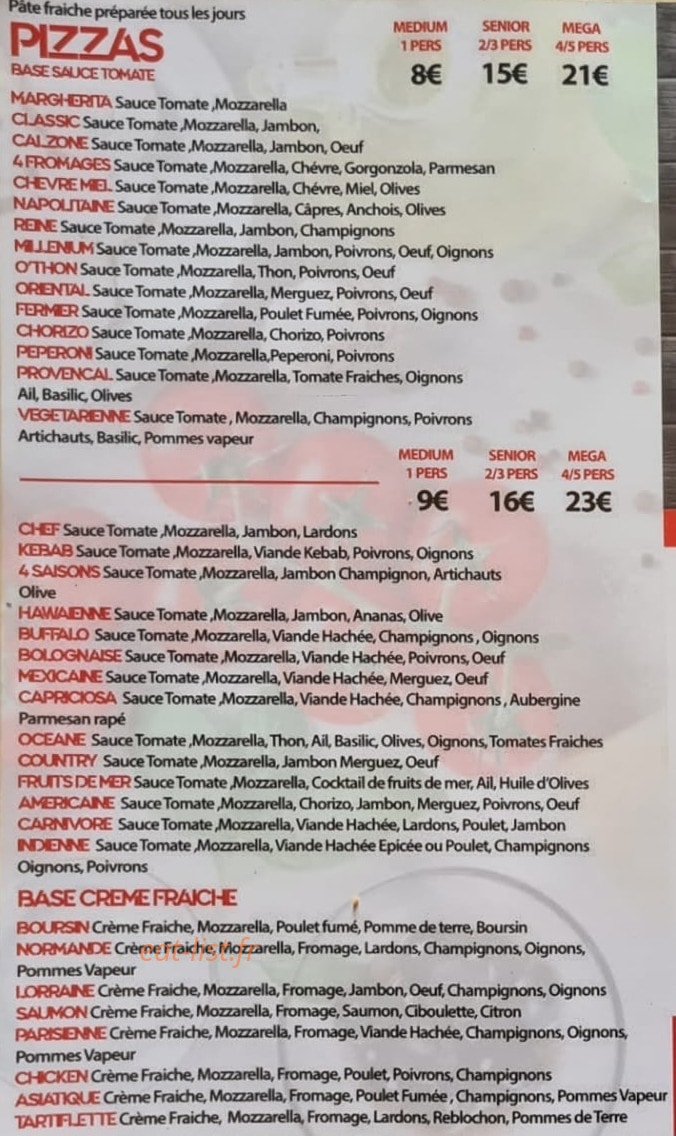New Pizza — carte page 2