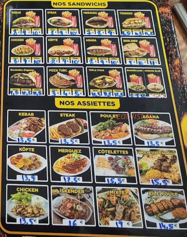 Asli grill — carte page 1