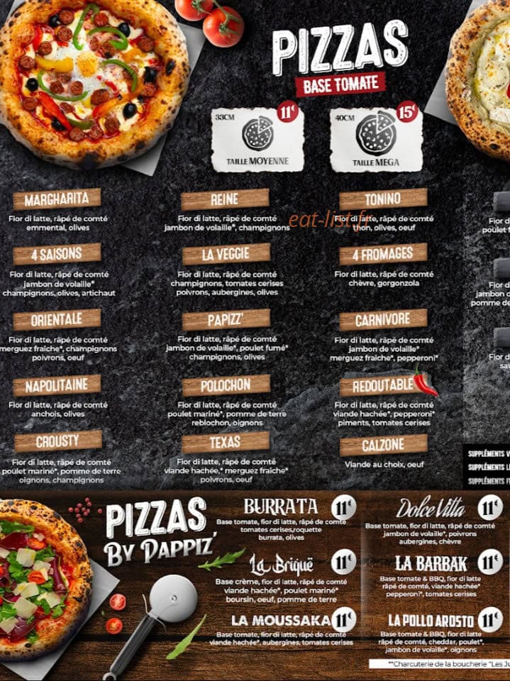 Chez Papizz' — carte page 3
