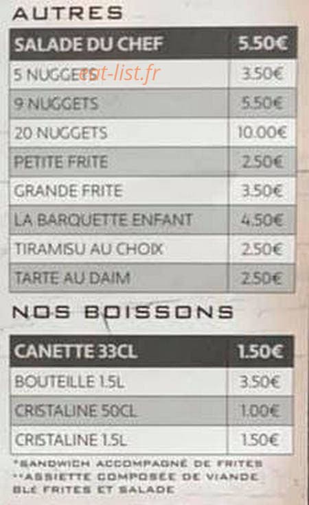Restaurant de la Gare — carte page 4