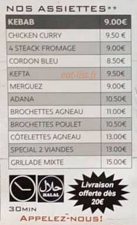 Restaurant de la Gare — carte page 2