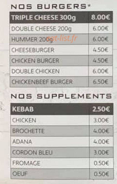 Restaurant de la Gare — carte page 3
