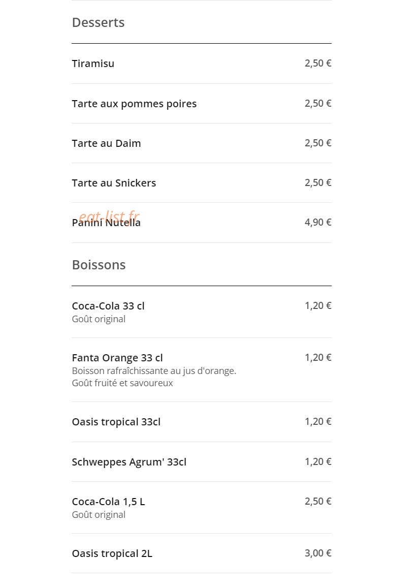 Gusto Pizza — carte page 12