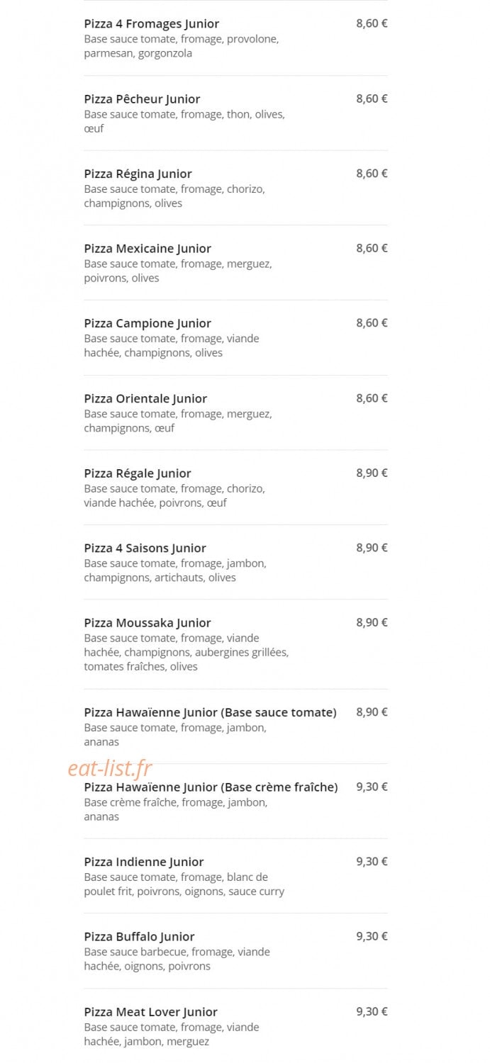 Gusto Pizza — carte page 3