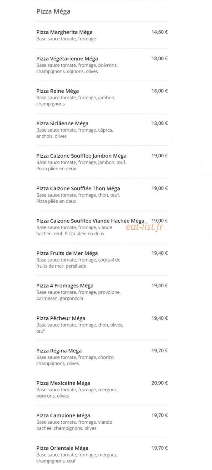 Gusto Pizza — carte page 8