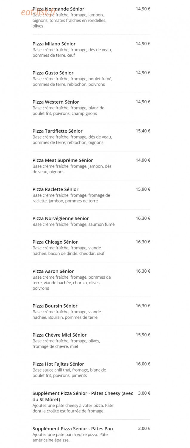 Gusto Pizza — carte page 7