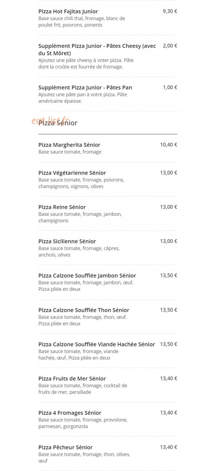 Gusto Pizza — carte page 5