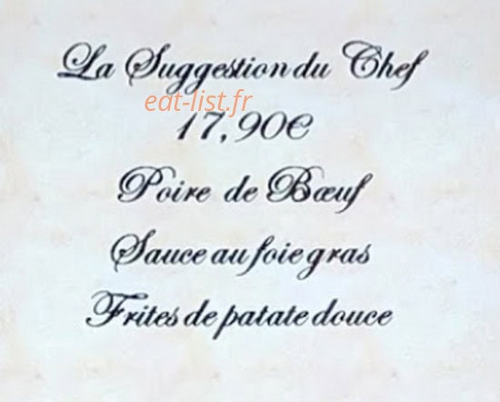 Carte et menu de Au Bistrot de Survilliers à Survilliers — Les suggestions