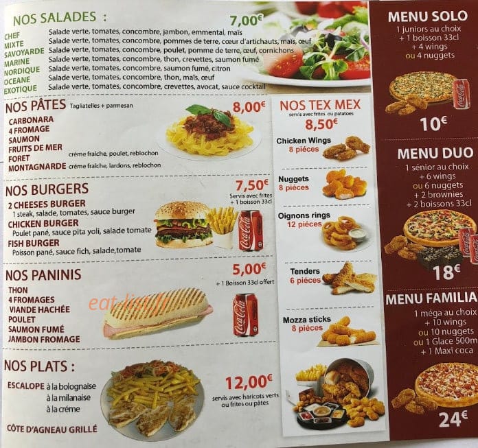 Top pizza — carte page 3