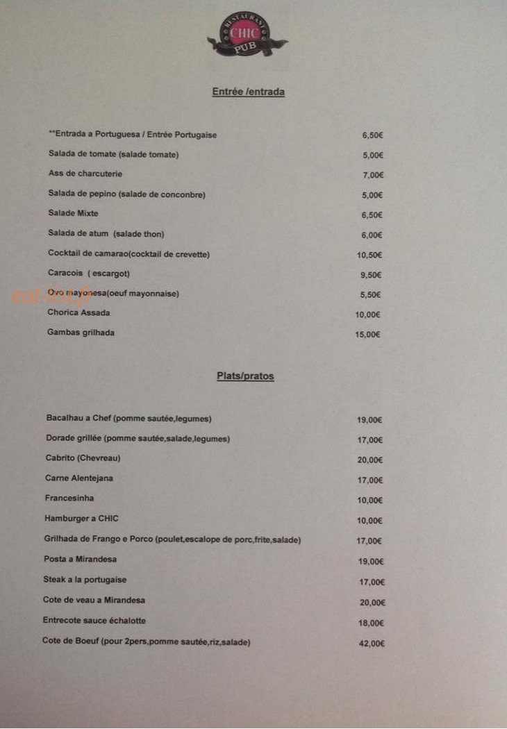 Chic — carte page 2
