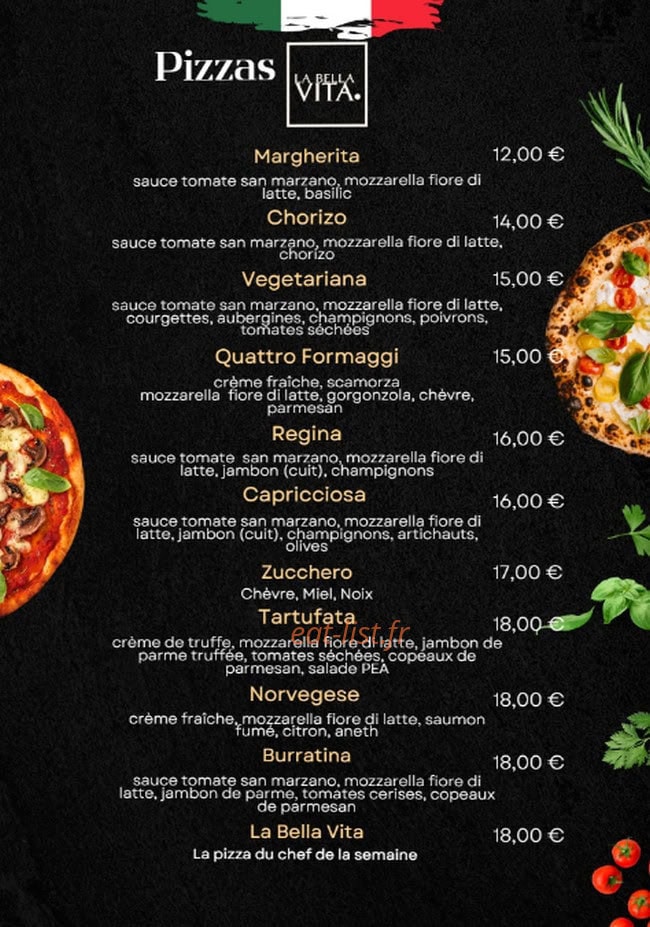 La Bella Vita — carte page 3