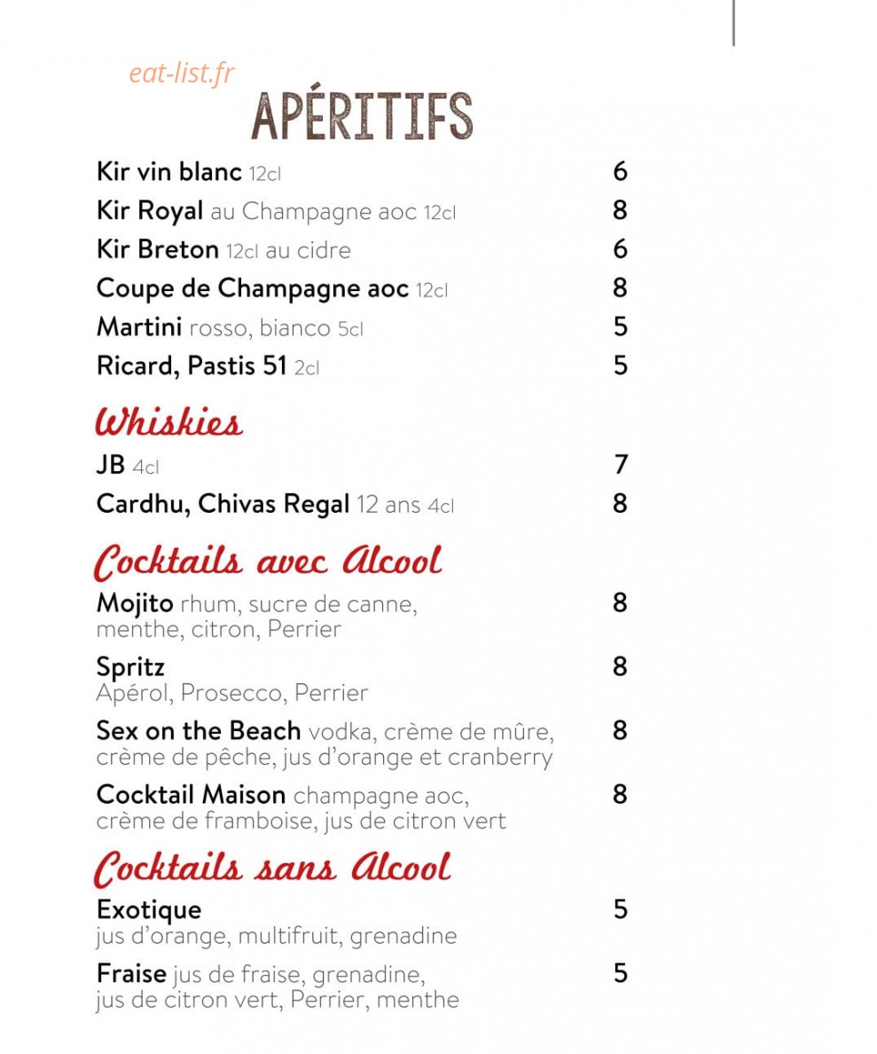 La Crêperie du Relais — carte page 5
