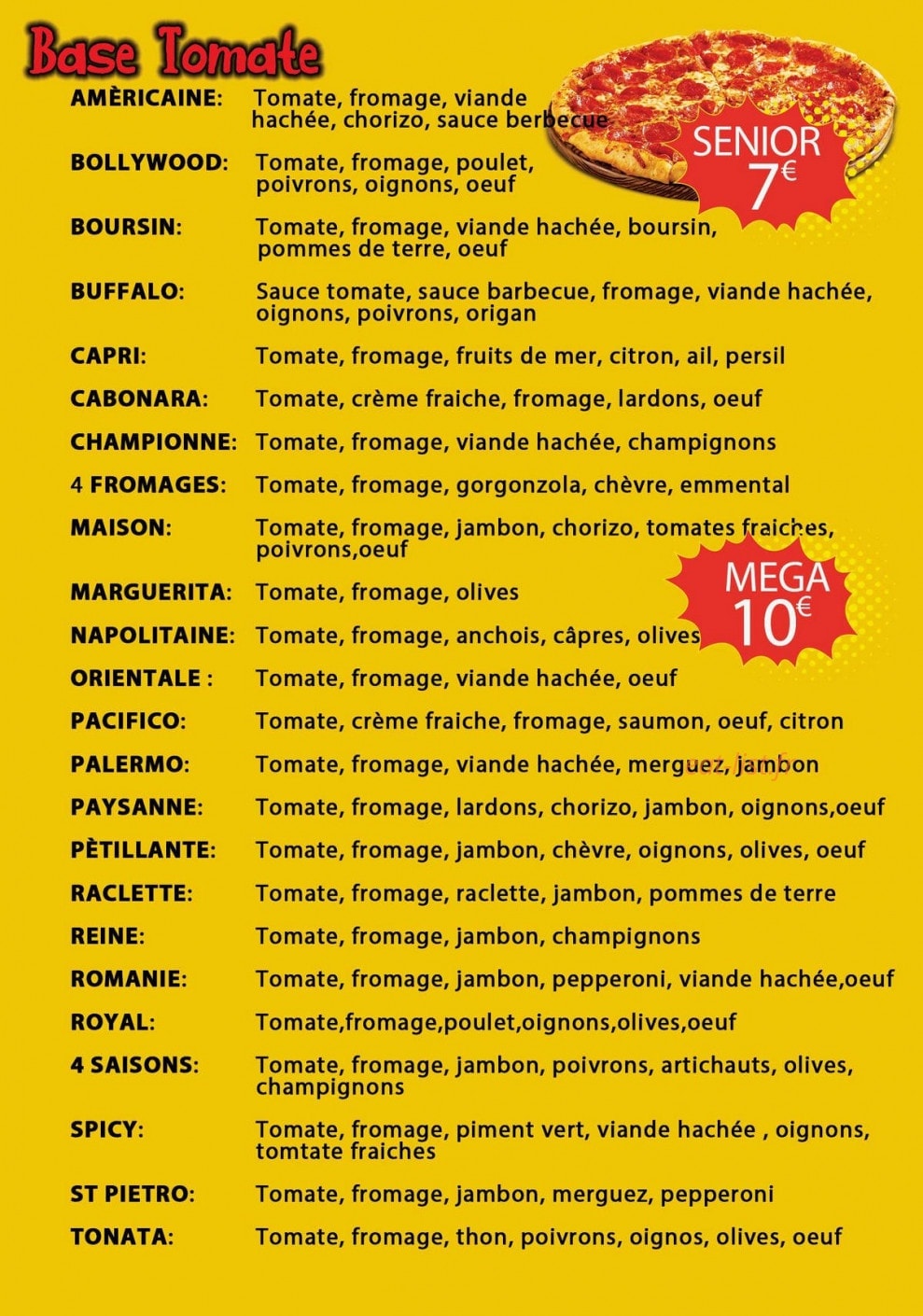 Alan pizza — carte page 1