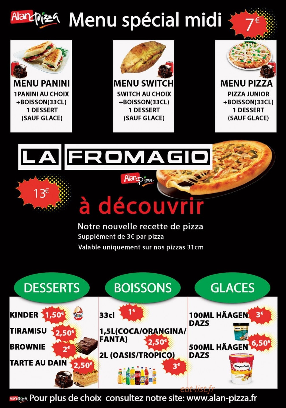 Alan pizza — carte page 3