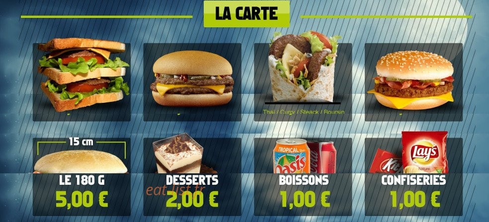 Night Food — carte page 1