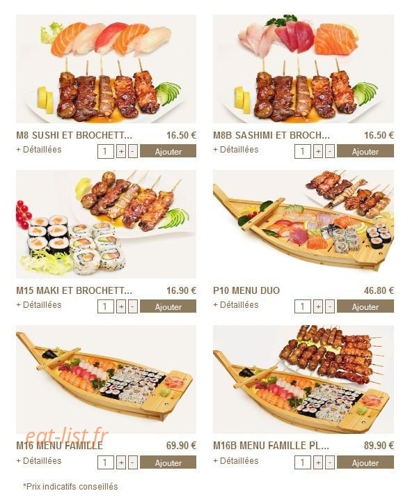 Sushi Yakitori — carte page 3