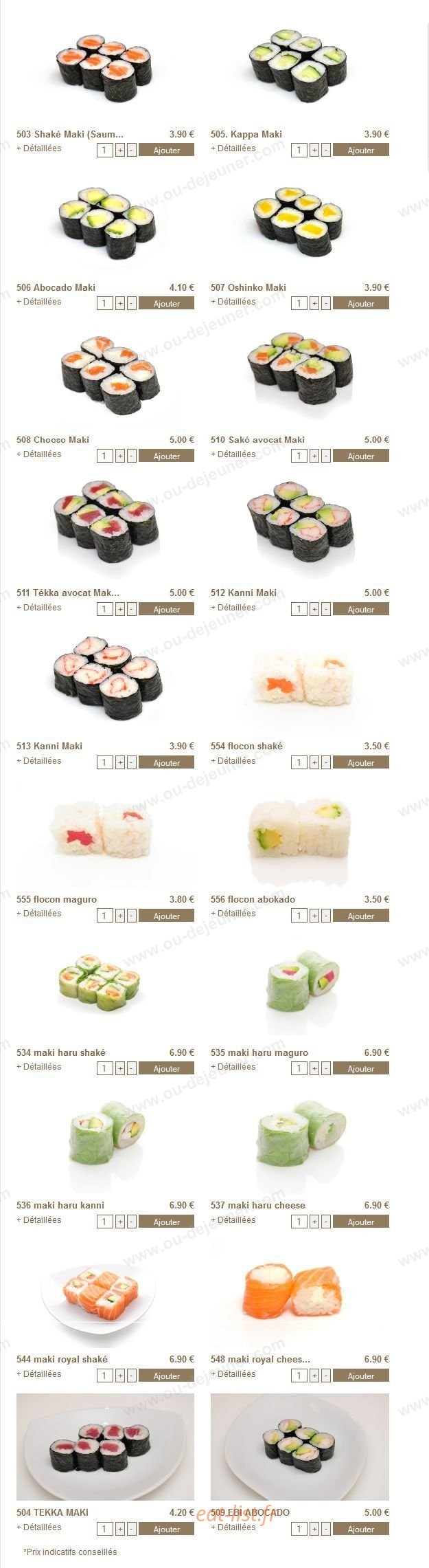 Sushi Yakitori — carte page 8