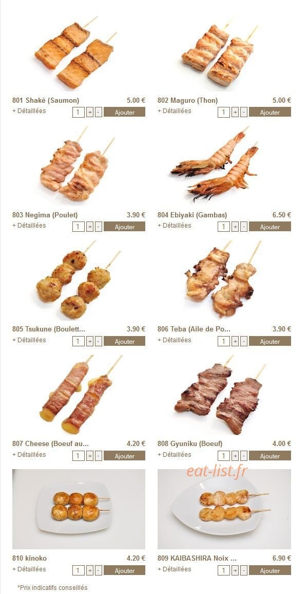 Sushi Yakitori — carte page 11