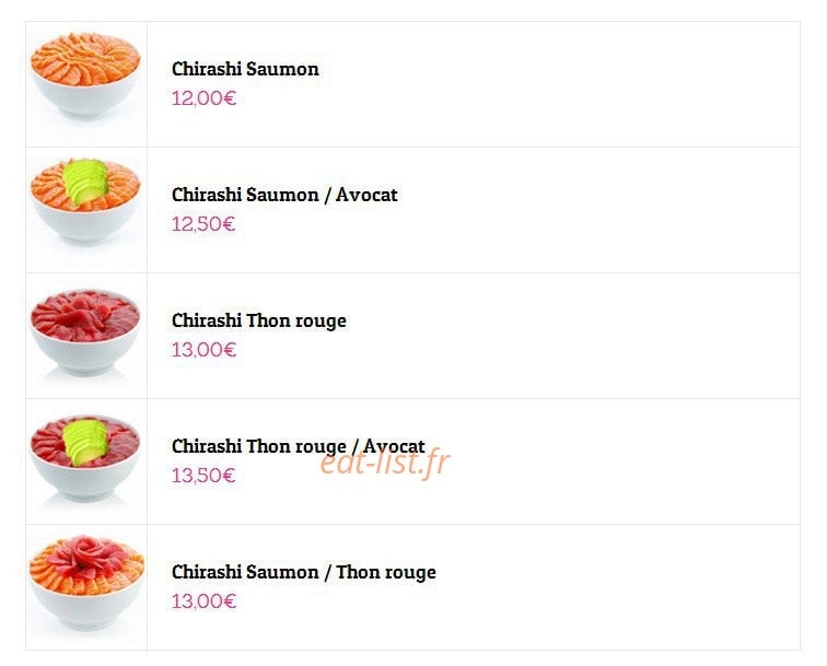 100 Sushi — carte page 7