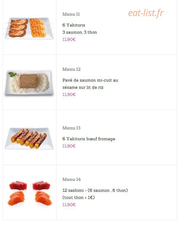 100 Sushi — carte page 16