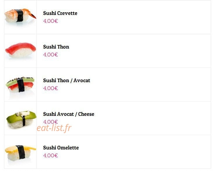 100 Sushi — carte page 3