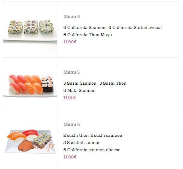 100 Sushi — carte page 14