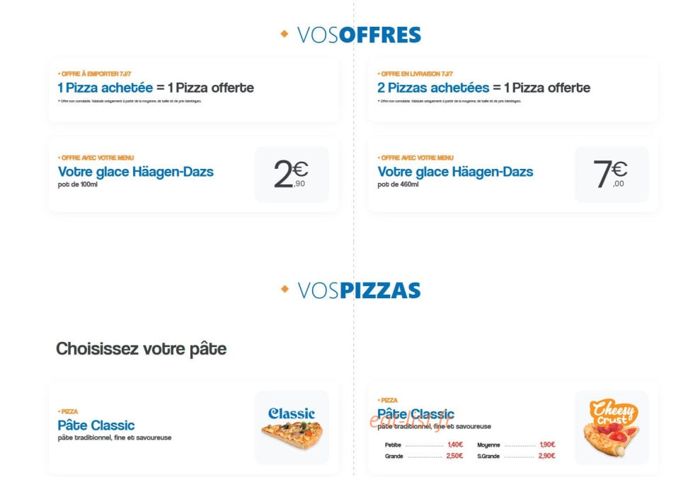 Family Pizza — carte page 2