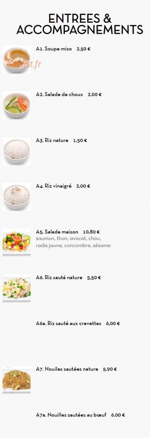Hoki Sushi — carte page 1